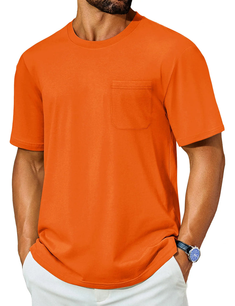 TACVASEN Men's Quick Dry T-Shirt UV Protection Short Sleeve Summer Tee With Pocket Breathable  Hiking Fishing Performance Top