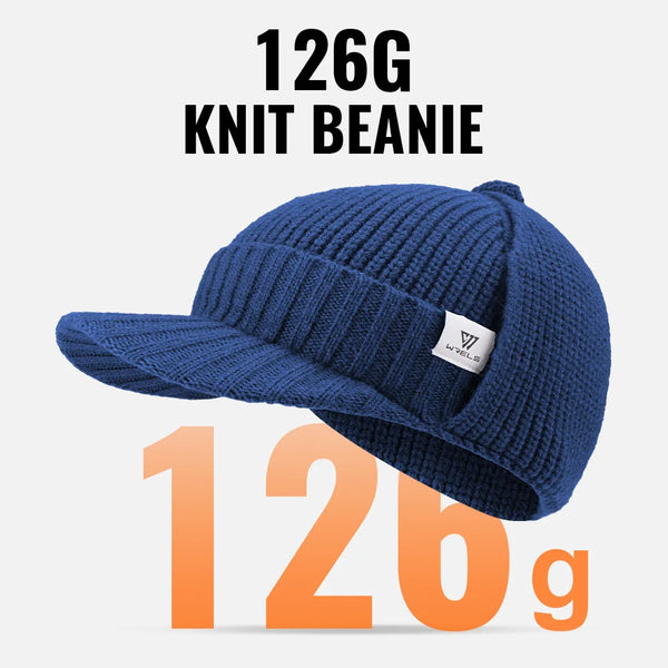 WRELS Unisex Winter Hat with Earflap Warm Knit Soft Beanie Fleece Lined Thermal Thickened Windproof Cold-proof Cycling Ski Hat