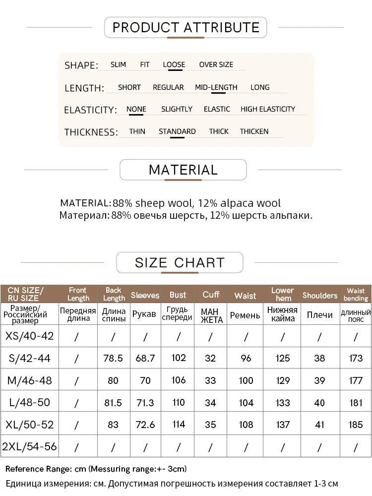 អាវរោមចៀម AMII Minimalism Alpaca សម្រាប់ស្ត្រីជាមួយខ្សែក្រវ៉ាត់ឆ្នាំ ២០២៥ រដូវរងាថ្មី Lapel Collar អាវធំពីរជាន់ 12454031