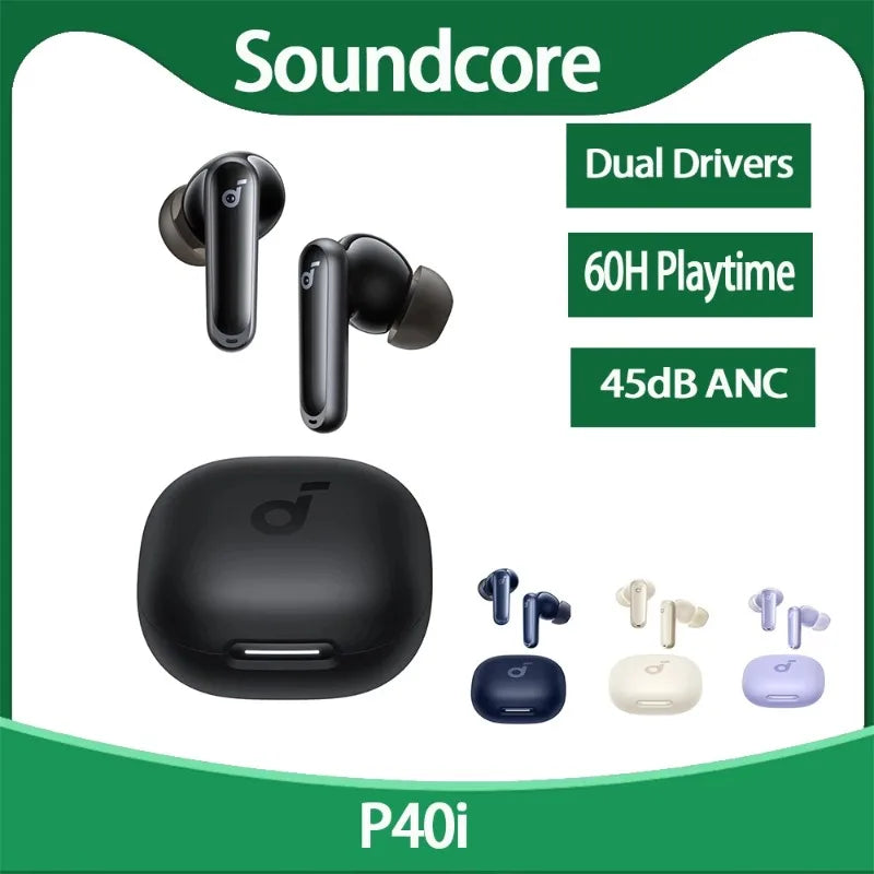 កាសឥតខ្សែ Anker Soundcore Original P40i សាកថ្មឥតខ្សែ IPX5 ប៊្លូធូស 5.3 មុខងារកាត់បន្ថយសំឡេងរំខានសកម្ម