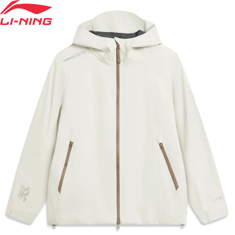 អាវក្រៅស្ត្រី Li-Ning ស្រទាប់តែមួយ ធ្វើពីប៉ូលីអេស្ទ័រ ១០០% រាងរលុង ការពារព្យុះ អាវការពារខ្យល់ Lining ធន់នឹងការពាក់ AEMV040
