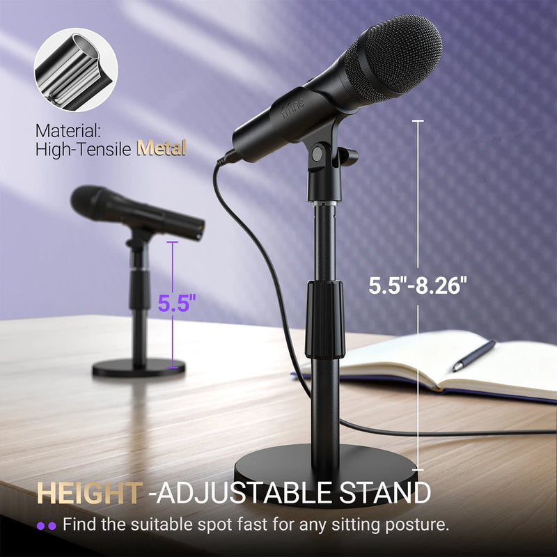 FIFINE USB/XLR Dynamic Microphone for Recording,Studio Handheld Mic with Desktop Stand for Vocal/Streaming/dubbing/Meeting-TANK2