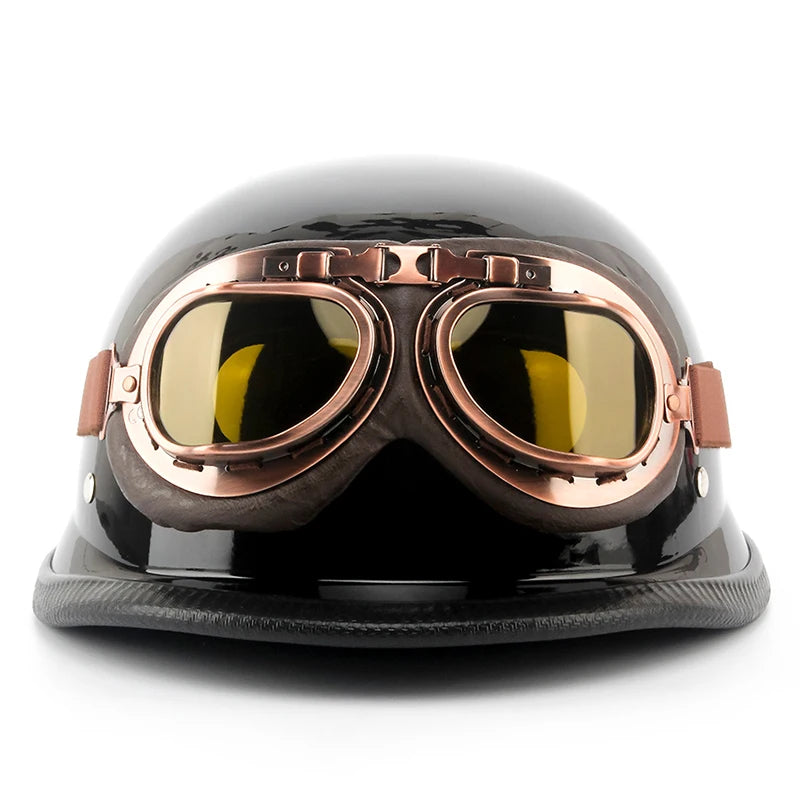 ABS material motorcycle helmet casco moto retro World War II German military helmet with goggles capacete