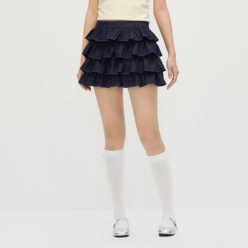 Semir Women Skirt Denim Fluffy Cake Dress Cool Stylish Y2K Cute Mini 2026 Summer Street Fashion Wear