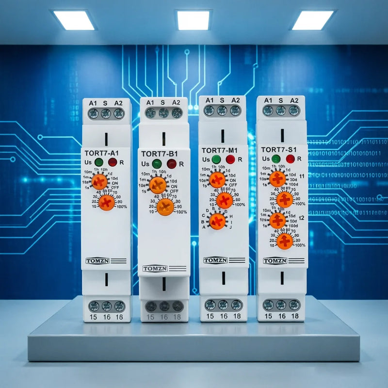 TORT7 Series 10-in-1 Multi-Function Time Relay | ON Delay / OFF Delay / Asymmetric Cycle / Pulse & Interval Timer, 0.1S–10D