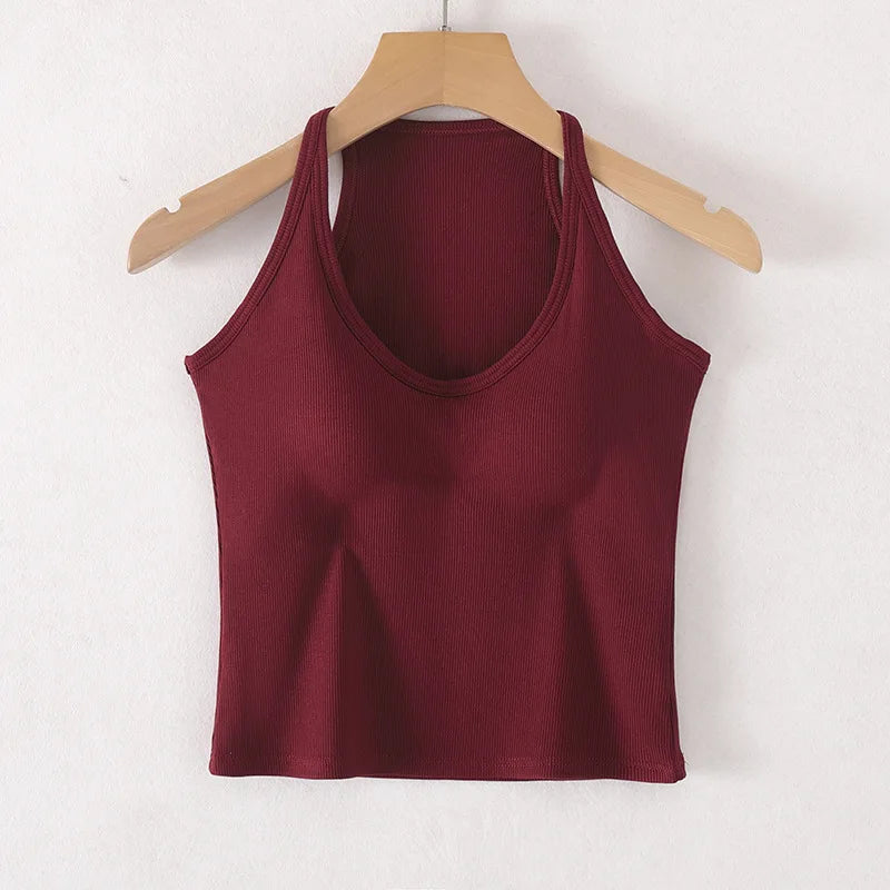 Chest Pad Sleepwear Top Bra Women's Spring Summer Underwear Pajamas One Piece Nightwear Bottoming Shirt Sexy Sleep Wear