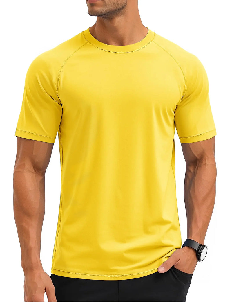 TACVASEN Mens Summer UPF 50+ Quick Dry T-Shirt Surf Swim Short Sleeve Shirts Athletic Performance Rash Guard Water Shirts Beach