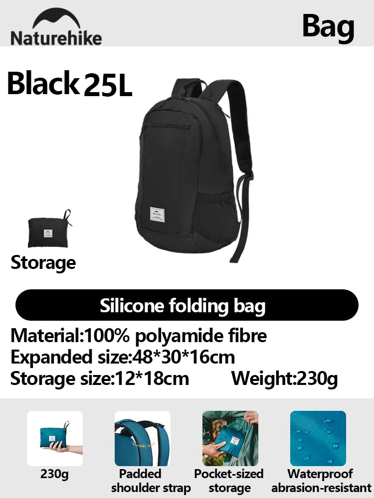 Naturehike 2025 Camping Backpack 30L Large Capacity Portable Foldable Waterproof Shoulder Bag Outdoor Travel Hiking Picnic Bag