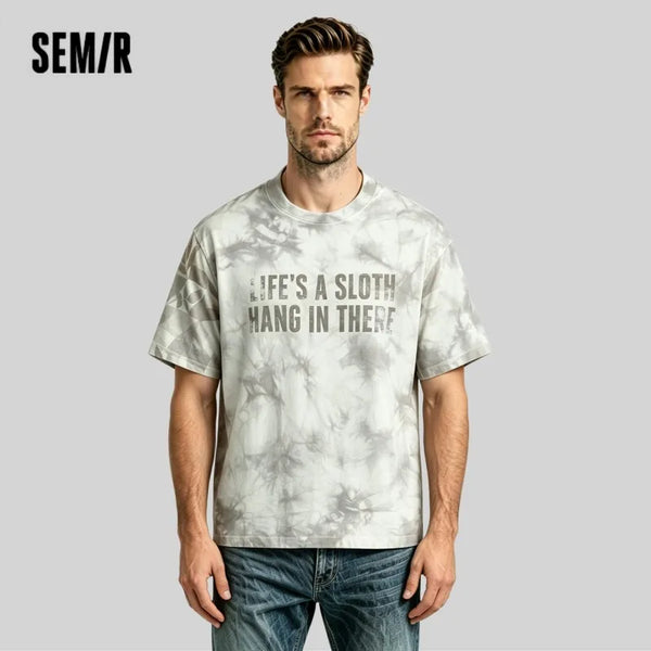 អាវយឺតបុរស Semir ឆ្នាំ ២០២៦ ប៉ាក់ដោយកប្បាសសុទ្ធ បោះពុម្ពអក្សរ ម៉ូដធម្មតា ទន់ ពាក់ប្រចាំថ្ងៃ