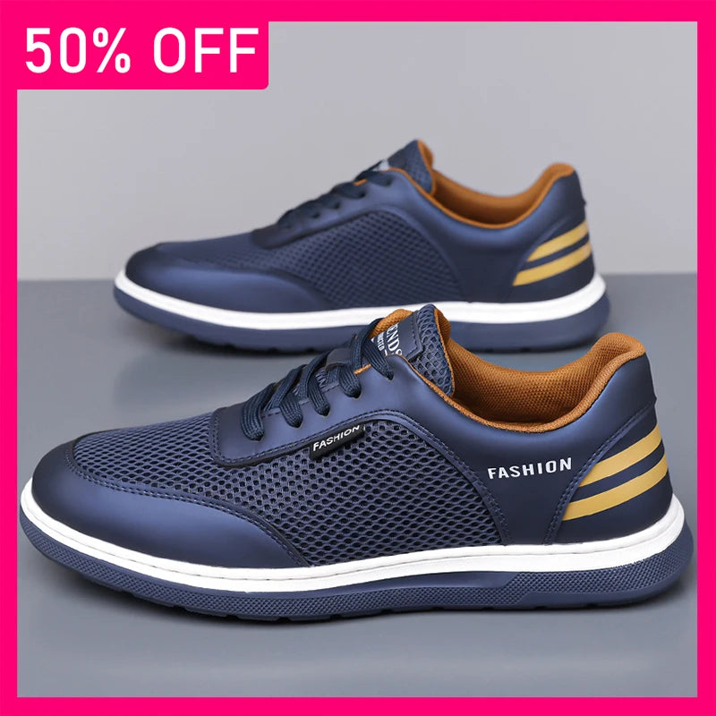 Men Sports Shoes Trendy Mesh Casual Breathable Comfortable Summer New Soft Sole Lightweight Outdoor Walking Tennis Shoes for Men