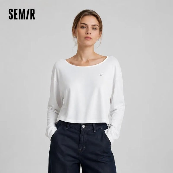 អាវយឺត Semir សម្រាប់នារី ស្រូបសំណើម ស្ងួតលឿន ដៃវែង រាងប្រហោង រដូវក្តៅ ឆ្នាំ២០២៦