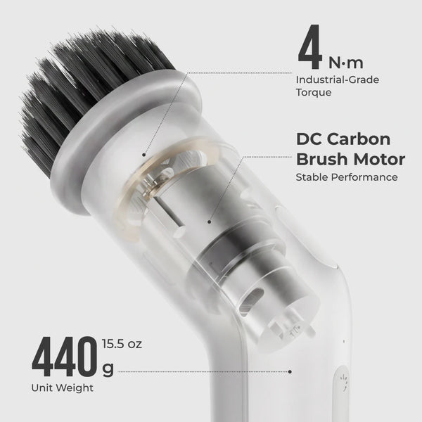 FLEXTAIL X VOLLYC Electric Cleaning Brush - Cordless Power Scrubber, IPX8 Waterproof, 120Min Runtime for Bathroom, Kitchen & car