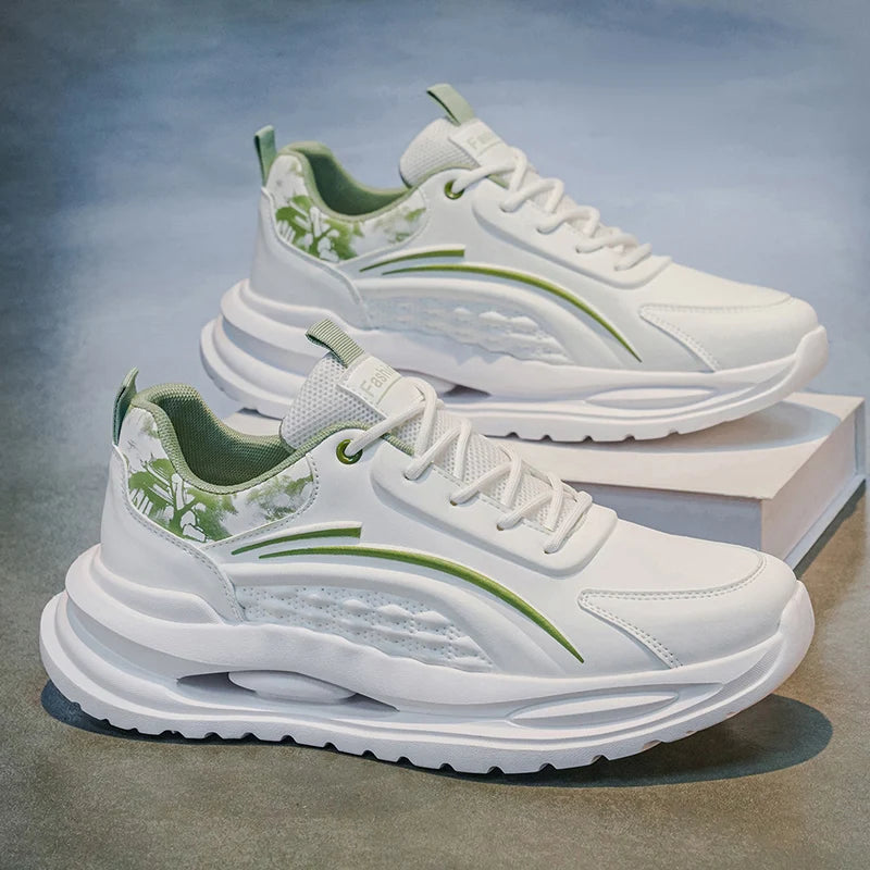 Men's casual lightweight sneakers Four seasons new breathable soft-sole outdoor racing running shoes student speed sports shoes