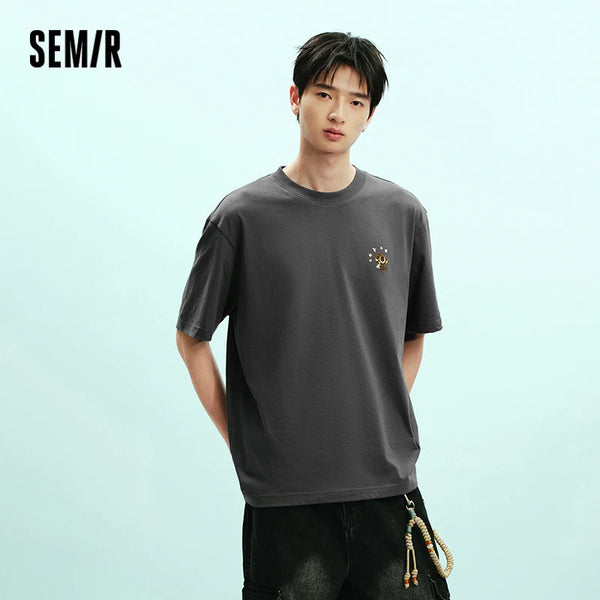 អាវយឺតបុរស Semir កមូលដៃខ្លីមានផាសុកភាព បោះពុម្ពក្រាហ្វិកសប្បាយៗ រដូវក្តៅ 2026 ទាន់សម័យ ទាន់សម័យជារៀងរាល់ថ្ងៃ