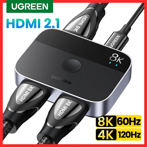 UGREEN HDMI 2.1 Splitter 8K 60Hz 4K 120Hz for TV Xiaomi Xbox Series X PS5/4 HDMI-compatible Monitor Projector HDMI 2.1 Switcher