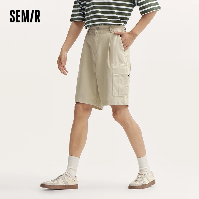 Semir Casual Mid-Length Shorts Men Workwear Loose Straight Fit 2025 Summer New Cotton Fashionable Versatile 5-Inch Shorts