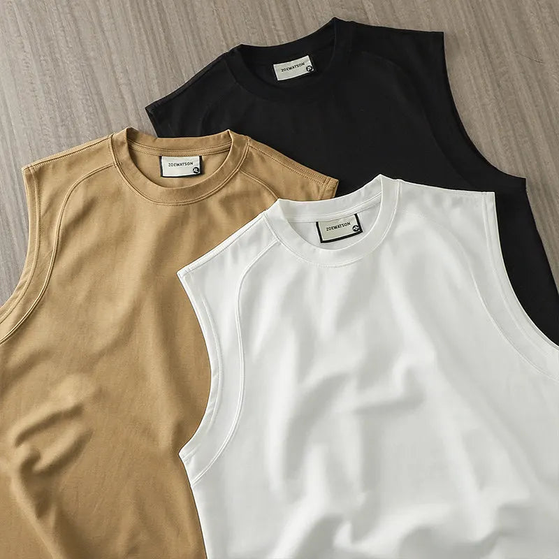 DUKEEN Sports Sleeveless Tank Tops Summer Men's Casual Loose T-Shirt Fitness Basketball Tops White Short-Sleeved Unisex