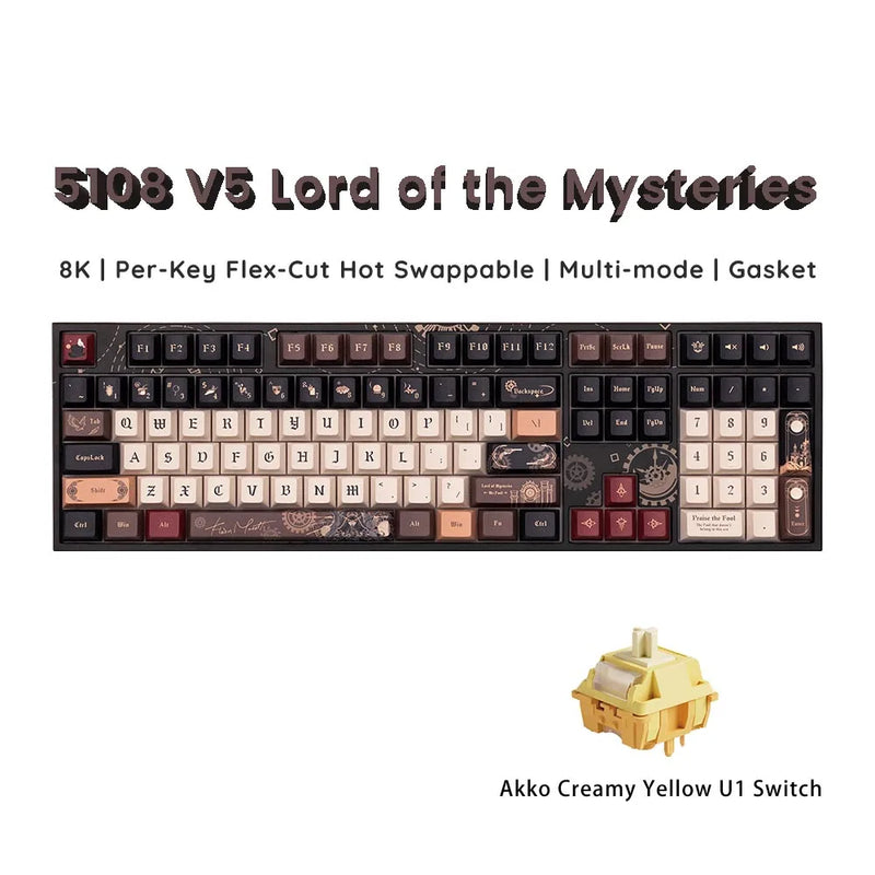 Akko 5108 V5 Mechanical Keyboard Full Size 8K Per-Key Flex-Cut Hot-swappable RGB Type-C/2.4G&BT Wireless Gaming Keyboard Gasket