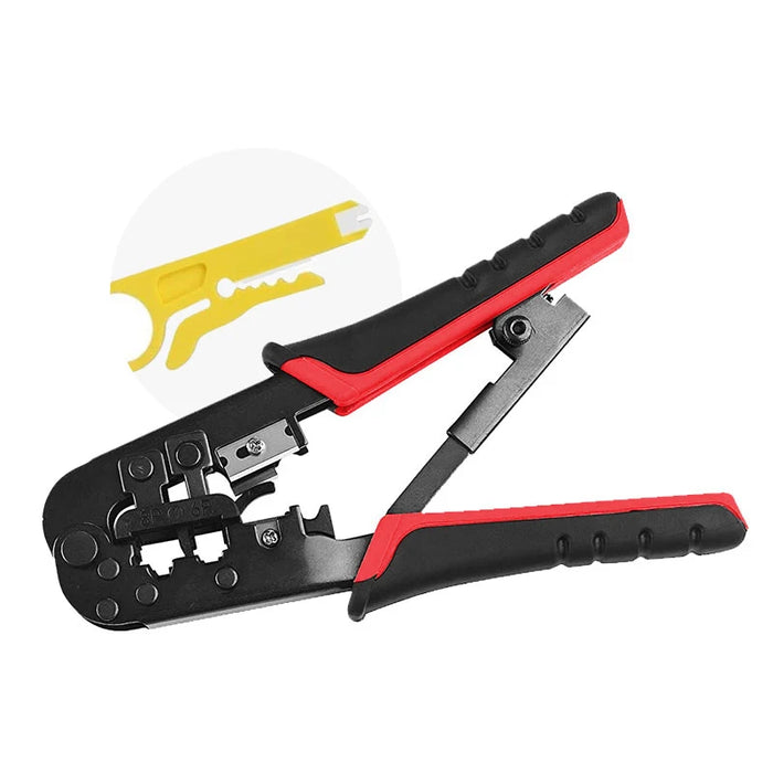 ZoeRax [RJ45 RJ12 RJ11 Modular Crimper] for CAT5/5e CAT6 8P/6P/4P Network Connectors and UTP/STP Ethernet Cables Strip Cut Tool Red CHINA