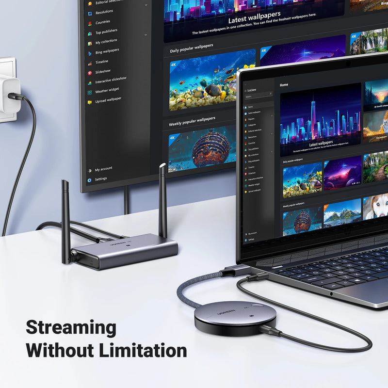 UGREEN Wireless HDMI Extender Kit 5G 50M Video Transmitter & Receiver 4K 30Hz/1080P Transmits Display Adapter for TV PC Monitor