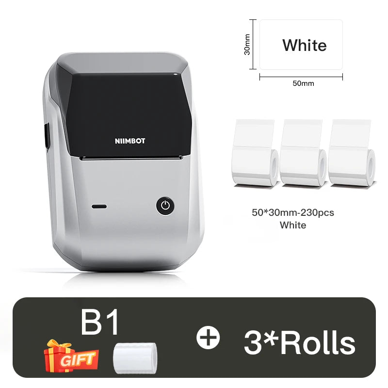 Niimbot B1 Thermal Label Printer Bluetooth Portable Pocket Label Maker Barcode QR Code Self-adhesive Sticker Labeling Machine