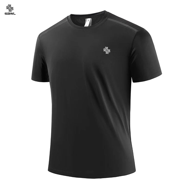 SBWL Summer Men's Breathable Fitness Quick Drying T-Shirt Fashion High Quality Leisure Outdoor Running Short Sleeve Gym Tops