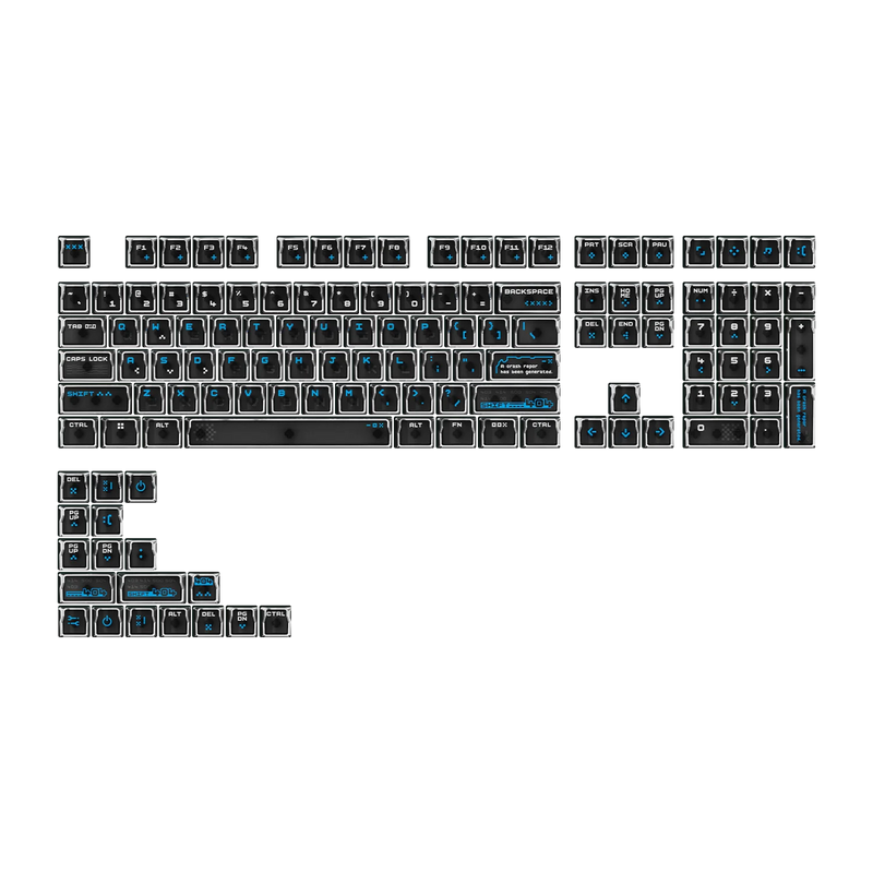 Akko 126 Keys Keycap Set Quantum Horizon Cherry Profile Double Shot High-Transparency PC Mirror-Electroplated Keycaps for ANSI