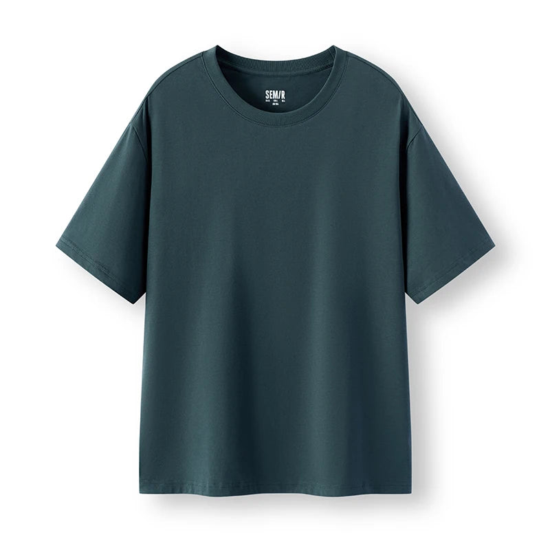 Semir Men T shirt Solid Color Crew Neck Knit Comfortable Versatile Casual Top 2026 Summer Simple Daily Clothes