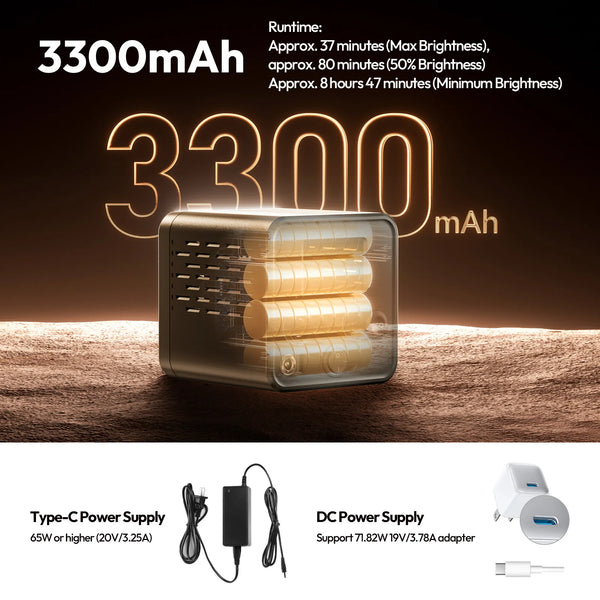 ភ្លើងវីដេអូ Ulanzi C60 60W COB ភ្លើង LED ពីរពណ៌ 2500-6500K 3300mAh Mini Bowens Mount សម្រាប់ថតរូបស្ទូឌីយោ ភ្លើងផ្សាយផ្ទាល់ Vlog