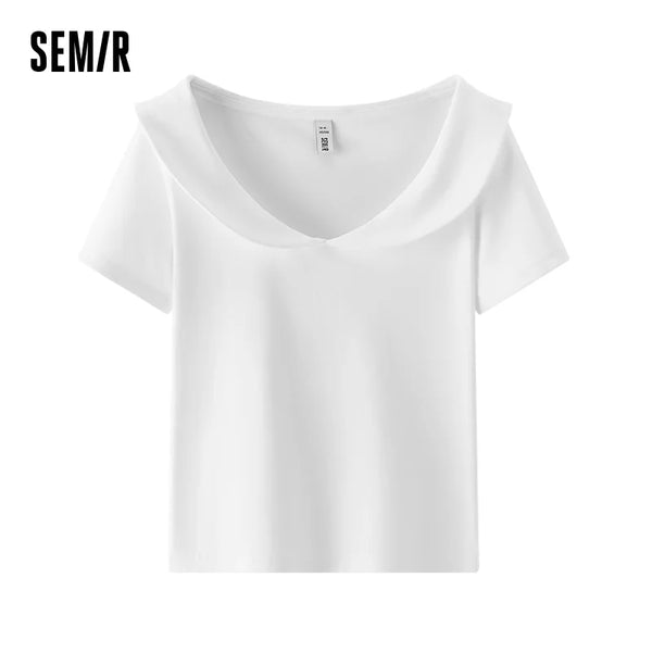 អាវយឺតប៉ូឡូនារី Semir ឆ្នាំ ២០២៦ ខ្លី រចនាបថរឹង ពណ៌តុក្កតា ដៃខ្លី ស្មាធម្មតា ស្ដើង សុភាពរាបសារ