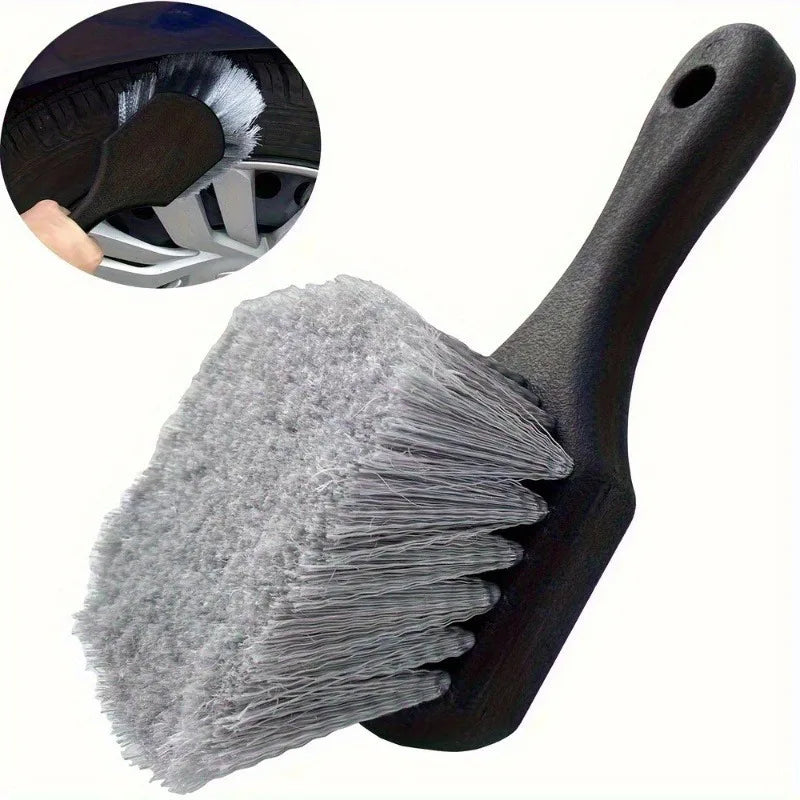 1pc Short Handled Tire Brush, Suitable For Motorcycle And Car Tire Cleaner, Soft Bristle Brush,Used To Clean Dirt OnTires.Short