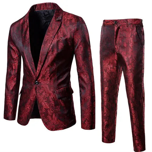 2026 Spring Lightweight Men's Purple Suit Two-Piece Set, Wedding Party Formal Jacket with Trousers. Yellow, Blue, Red Available