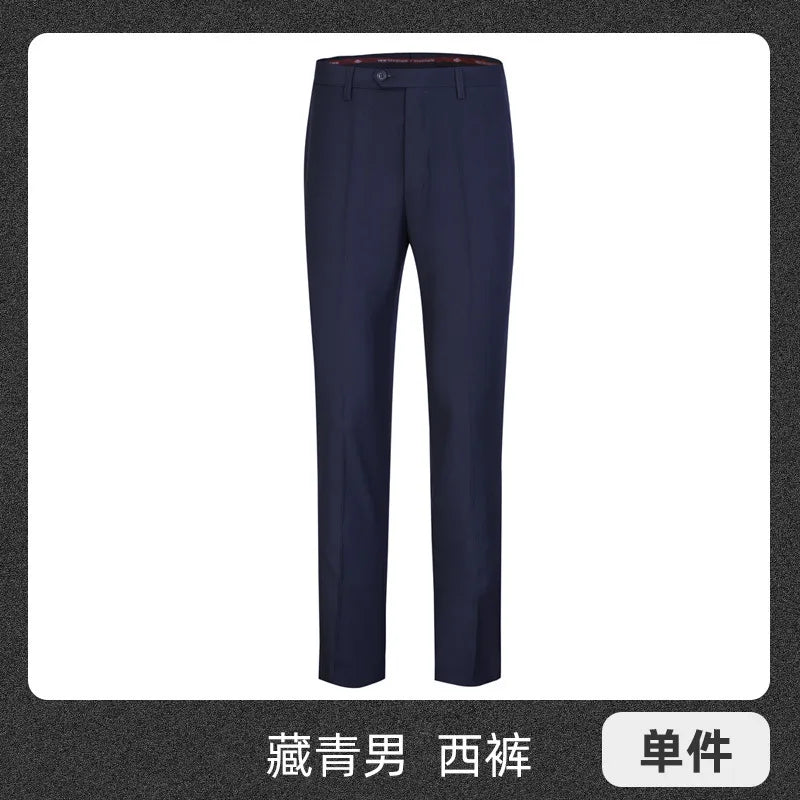 2026 New Women's Blue Plain-colored Slacks, Non-iron Men's Business/office Formal Trousers, Available in Black, Gray.