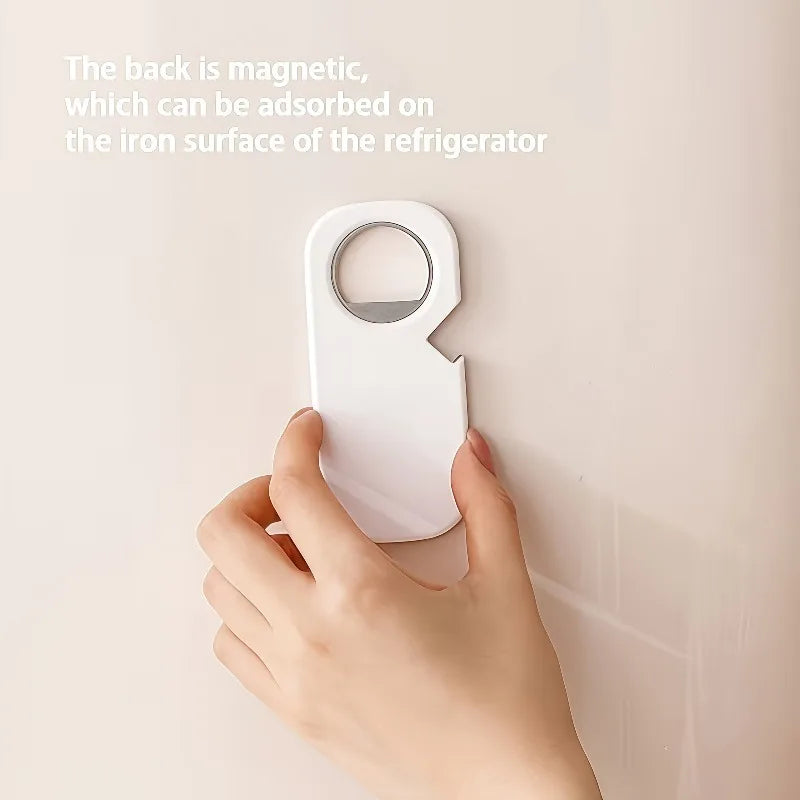 3-In-1 Stainless Steel Bottle Opener, Easy Grip Lid Remover,Durable Bar Tool for Beer,Soda And Jars, Magnetic Bottle Opener