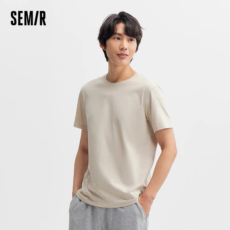 Semir Minimalist Tshirt Unisex Summer Solid Color Slim Fit Daily Commute Versatile Top Comfortable Basic Wear