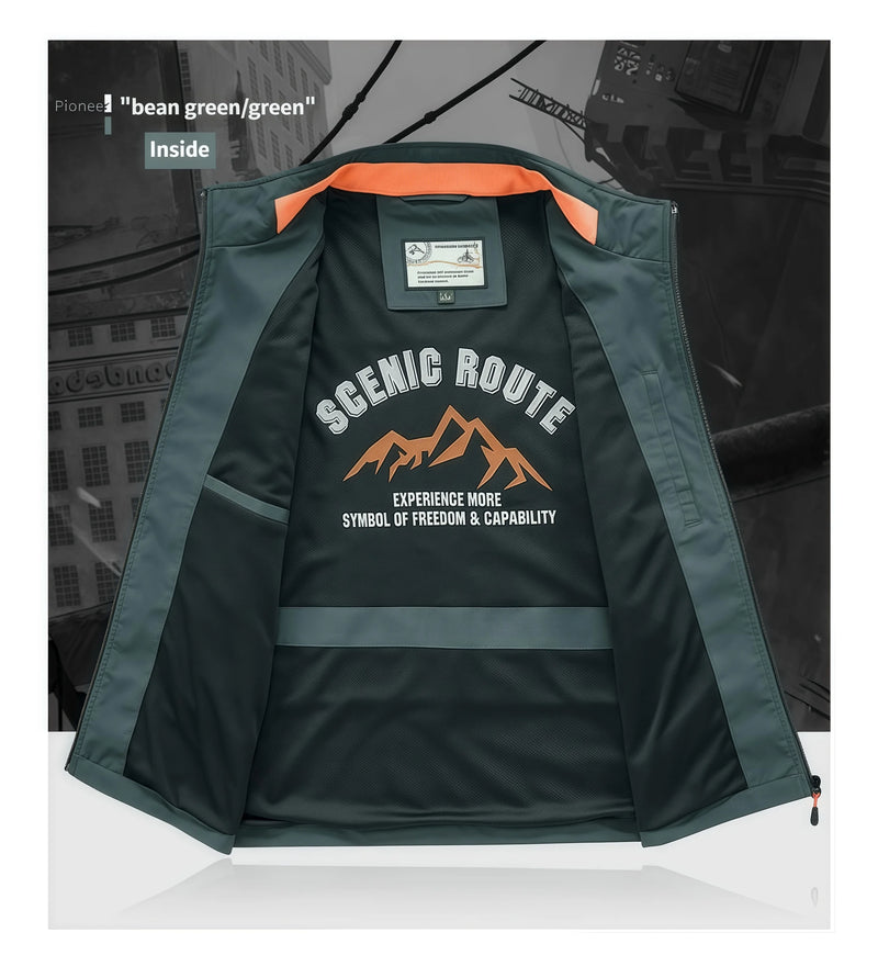 Men's thin multi-pocket Outdoor quick-drying vest  large-sized fishing suit casual work vest photography work jacket