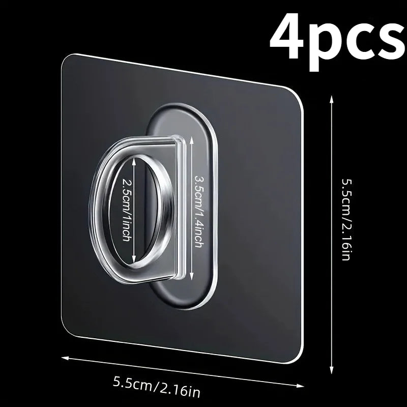 2/4pcs Practical Transparent Duty Adhesive Hooks.Multi-Functional Wall Mounted,Durable,Easy Installation.self-adhesive hooks