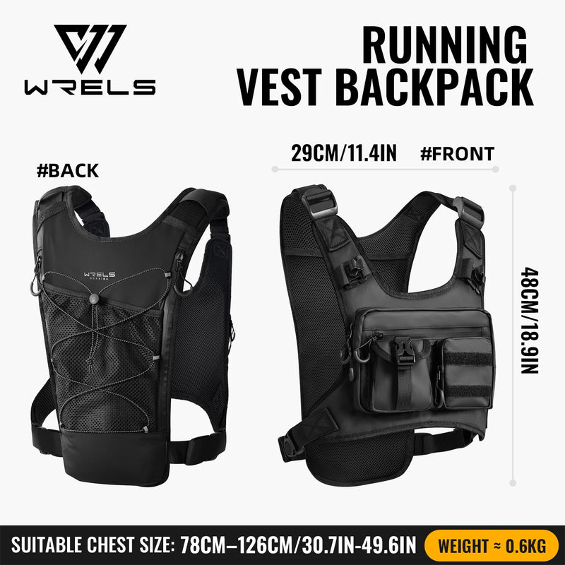 WRELS Hydration Backpack Water Resistant Breathable Lightweight Hydration Vest Trail Running Hiking Cycling Marathon Vest