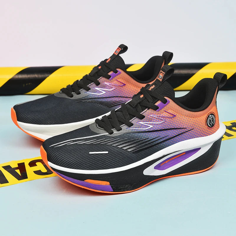 Couple Running Shoes Breathable Mesh Lightweight Cushioning Field Long-distance Running Training Sneakers for Men Women