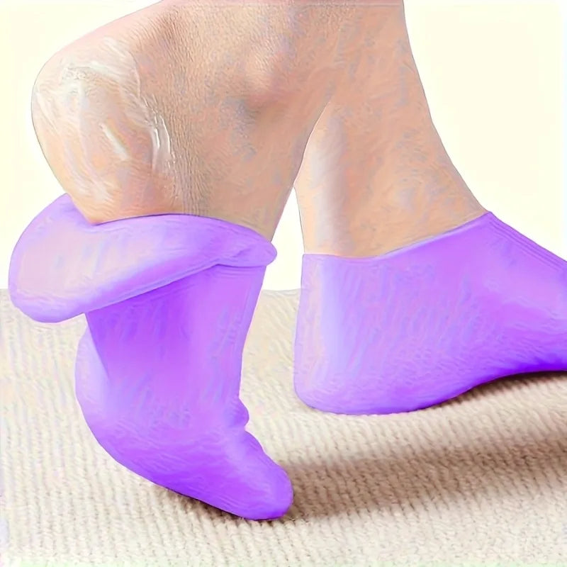 2pcs silicone foot care socks,exfoliating,moisturizing,and crack resistant socks,suitable for use when feet are dry and cracked.