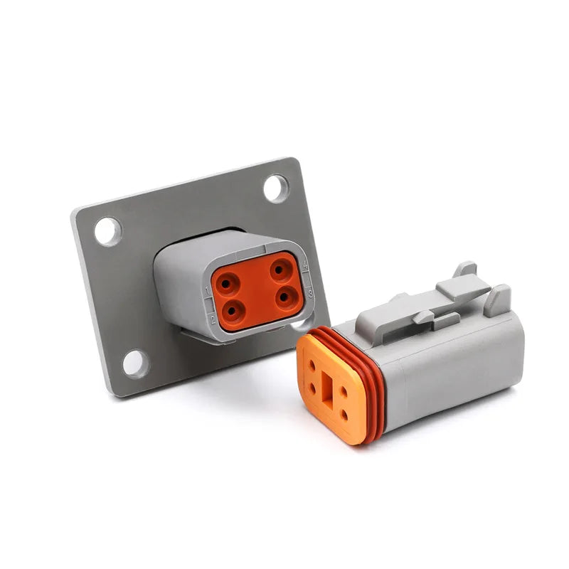 Deutsch DT04/DT06 Waterproof Connector with Fixed Flange DT04-2P/4P/6P/8P/12P & DT06-2S Male/Female Plug for Truck, Agriculture