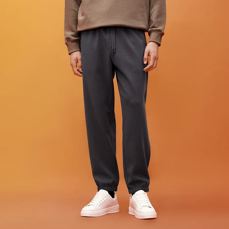 Semir Men Casual Pants Fleece Lined Loose Fit Tapered Leg Commuter Style Versatile 2026 New Winter Daily Wear Everyday Wardrobe