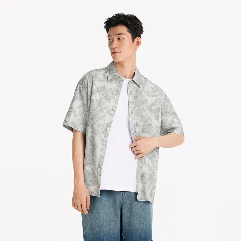 Semir Mens Shirt 2026 Denim Cool Feeling Loose Short Sleeve Lightweight Casual Fashion