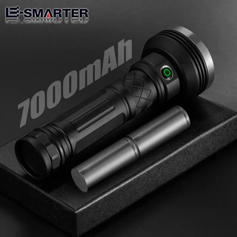 ពិល LED ថាមពលខ្ពស់ ពិលភ្លឺខ្លាំង ពិលចម្ងាយឆ្ងាយ អាចសាកបានដោយ USB ចង្កៀងដៃយុទ្ធសាស្ត្រដ៏មានអានុភាព ចង្កៀងបោះតង់