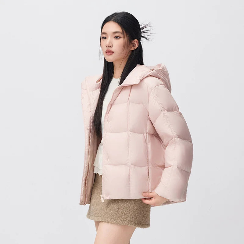 អាវក្រៅ Semir សម្រាប់ស្ត្រី ៩០ ភាគរយ ធ្វើពីរោមចៀម ធន់នឹងទឹក ធន់នឹងប្រេង ធន់នឹងស្នាមប្រឡាក់ ធន់នឹងកម្ដៅ ធន់នឹងកម្ដៅ មានក្រណាត់ការពារឋិតិវន្ត ថ្មីឆ្នាំ ២០២៦