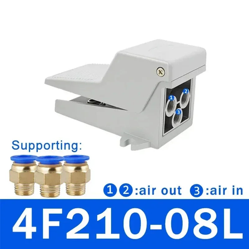 Industrial Pneumatic Foot Pedal Switch: 4F210-08 08L Air Control Valve, FV420 Foot Switch and FV320 Air Cylinder Valve