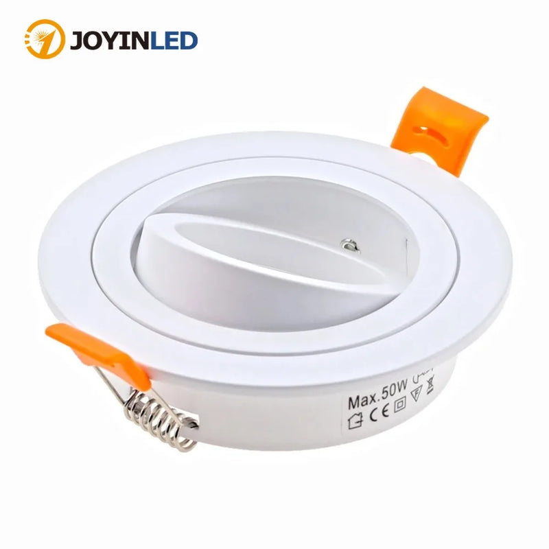 ចង្កៀង JOYINLED អាលុយមីញ៉ូម GU10 MR16 អាចលៃតម្រូវបាន រាងមូល ការ៉េ ពណ៌ខ្មៅ/ស/ប្រាក់ ស៊ុមចង្កៀង LED សម្រាប់ដាក់ចង្កៀង GU10 Downlight