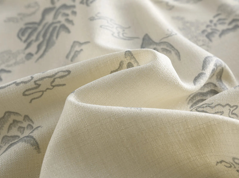 Chinese-style Men's Beige Short-sleeve Jacquard Shirt; Summer Blue Single-breasted Stand-collar Shirts.