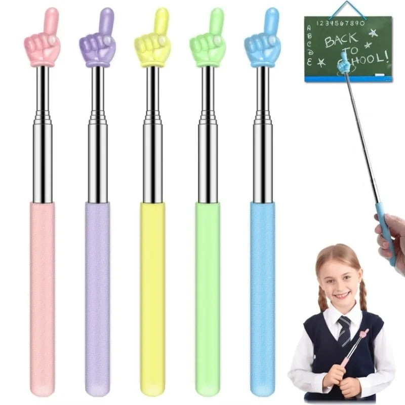 1pc Teaching Pointer Parent-Child Finger Reading Sticks Telescopic Rod Finger Design Teaching Stick Kids School Tool supplies.