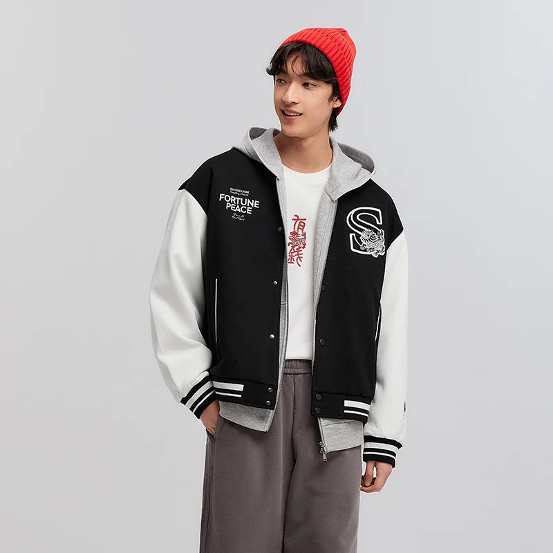 Semir Preppy Jacket Men 2026 Spring Embroidered Baseball Couple Style Trendy Loose Casual Fashion Outerwear Top